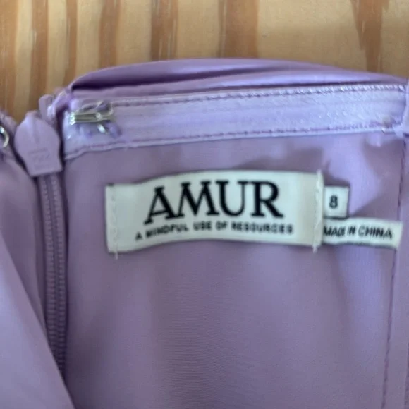 Amur Stef pleated purple gown 6/8 - Picture 9 of 9